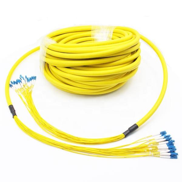 Pre Terminated Single Mode Fiber Cable Assemblies 24 Core LC/UPC SC/UPC With Pulling Eyes