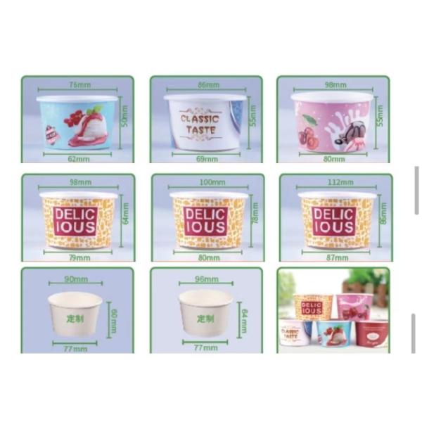 Initial Payment Customized Round Disposable Paper Cup for Small Ice Cream Packaging