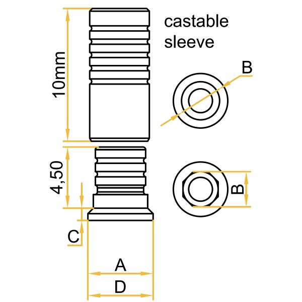 ITI Straumann Tissue Level Synocta® UCLA CoCr Base Castable Abutment Compatibe RN 4.8mm/ WN 6.5mm