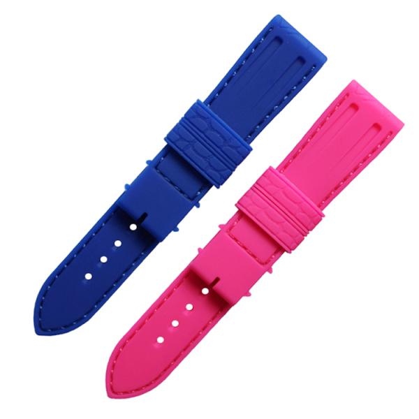 Alligator Pattern Silicone Rubber Watch Strap Bands ROHS CE Passed