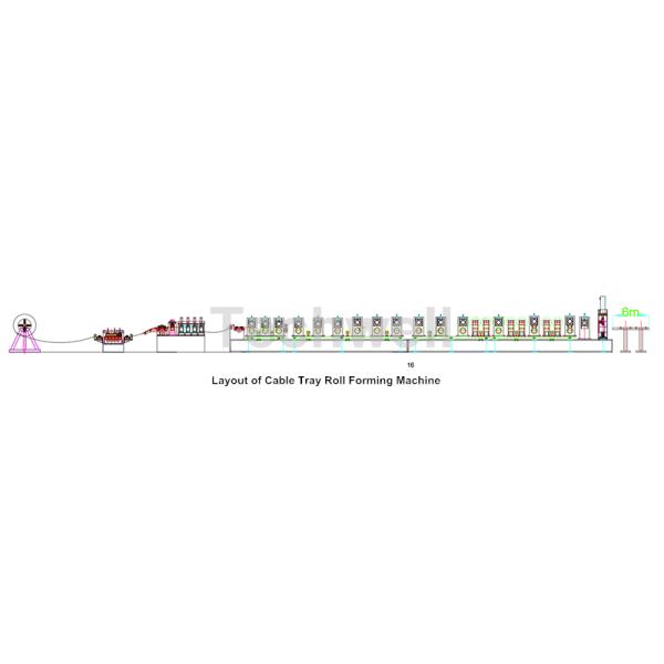 CT-600 Ladder Type Perforated Cable Tray Roll Forming Machine, Cable Tray Production Line