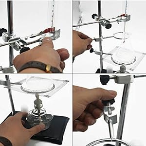 Laboratory Grade Metalware Set - Support Stand Premium Iron Material Laboratory Stand Support Lab Clamp Flask Clamp