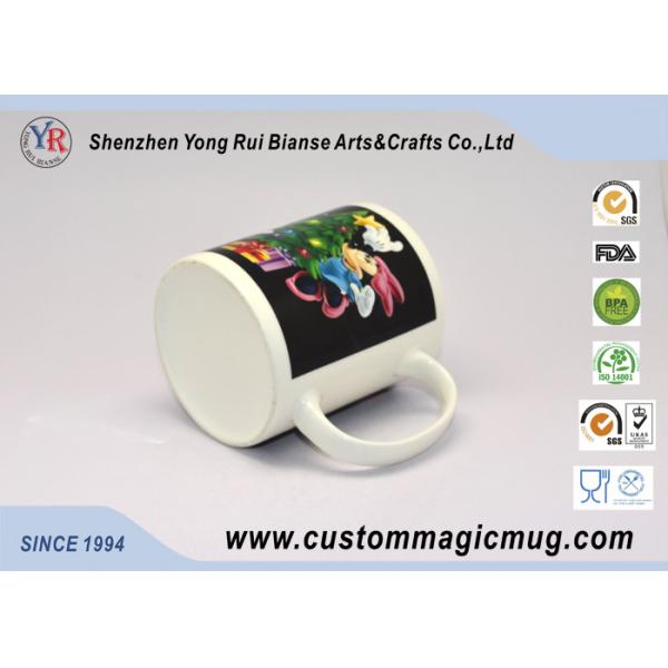 Porcelain Heat Sensitive Color Changing Mugs , Tea Magic Cup Custom