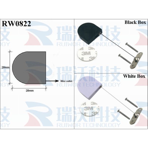 RW0822 D-Shaped Small Retractable Tether Plus Two Screw Perforated Oval Metal Plate Connector Installed By Screw