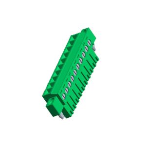 Matte Tin 3.81 Pluggable Terminal Block Connector PA66 Green With Ear 7P ROHS