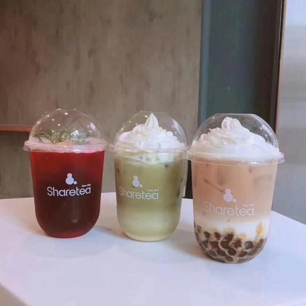 700ml PET plastic cups bubble tea with bear lid