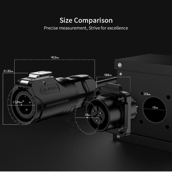 Cnlinko M12 IP68 Waterproof Quick Locking 6 Pin Plug and Socket Panel Mount Connector