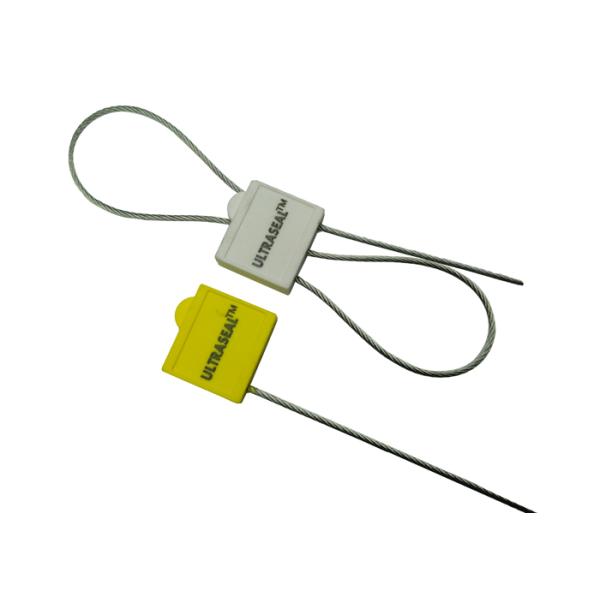 400mm Exposed Cable Length 2.0mm Diameter Pull Tight Locking Mechanism Orange Plastic Security Cable Seal