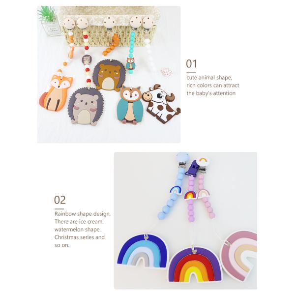 DIY Silicone Christmas Tree Teether , Safe Soft Rubber Beads For Teething