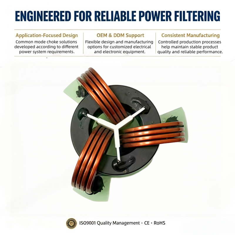 120A Toroidal Common Mode Choke with Vertical Mounting for EMI EMC Filtering