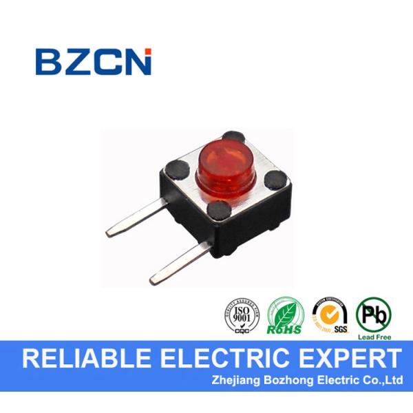 Red Button 2 Pin Right Angle Push Button Switch , 6X6mm Tactile Switch