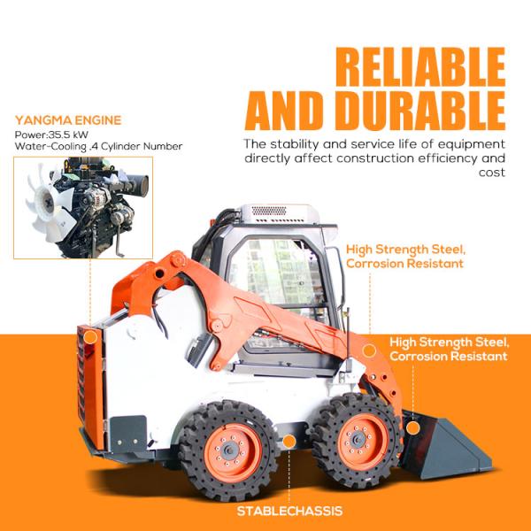 Free Shipping Wheel Skid Steer Loader Construction Machinery Epa Engine Mini Skid Steer Diesel Loader