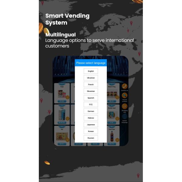 Shopping Mall Remote Control Smart Vending System Snacks Cold Drinks Bottle Vending Machine
