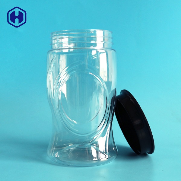 Leak Proof Clear 1000ML PET Food Packaging Jar World Cup Shape