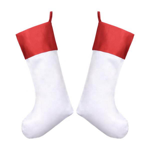 100% Polyester Peach Skin Sublimation Blank Christmas Stockings Personalized Christmas Ornaments With Photo