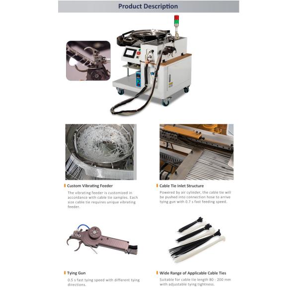 Nylon Cable Locking Wire Tie Machine With Gun 0.3-30mm Productivity