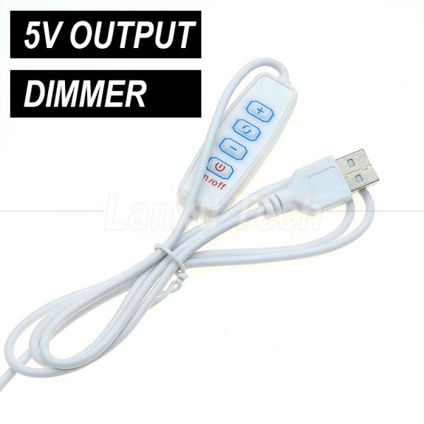 5V Output Stepless Dimming ON OFF Switch USB Dimmer Cable for LED Light Strip Lamp