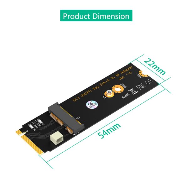 Upgrade Version M.2 NGFF A+E Key WiFi/Bluetooth Adapter Card with High Speed Data Transmission for Intel AX200/AX201/AX210 - Plug and Play