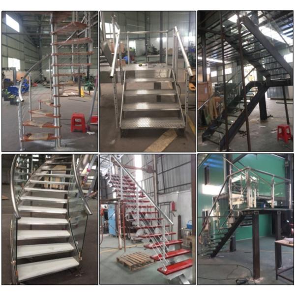 Led Light Glass Staircase Double Stringer Straight Flight Staircase With Tempered Glass Fence