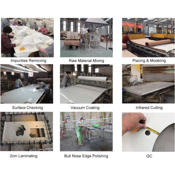 Crystal Gray Sparkle Engineered Stone Kitchen Countertops , Artificial Quartz Countertops