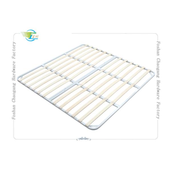 Space Saving Metal Bed Frame With Metal Base And Wooden Slats Foldable