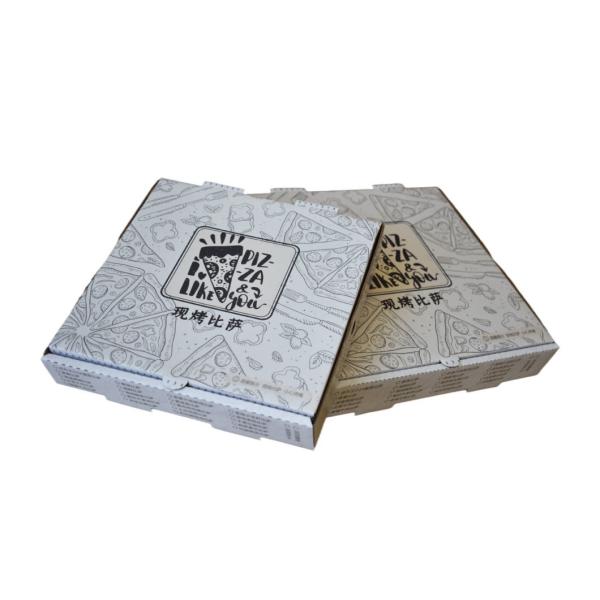Rectangular Corrugated Pizza Box with Custom Logo Printing and Affordable Shipping Cost