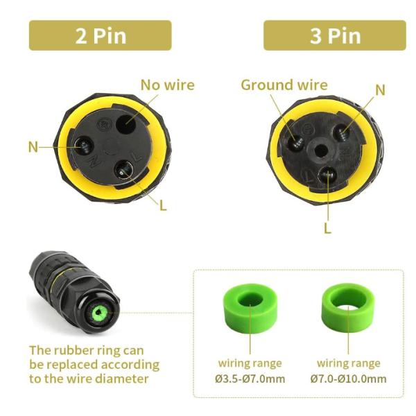 EW-M16 IP68 Waterproof Cable Connector Male Push Pull / Screw Fixed For Automotive
