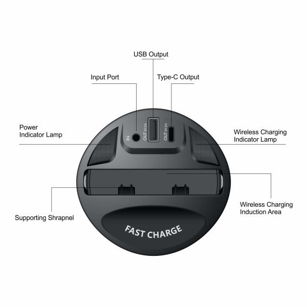 5V/2A Output Car Mount Qi Wireless Charger for Quick Charging