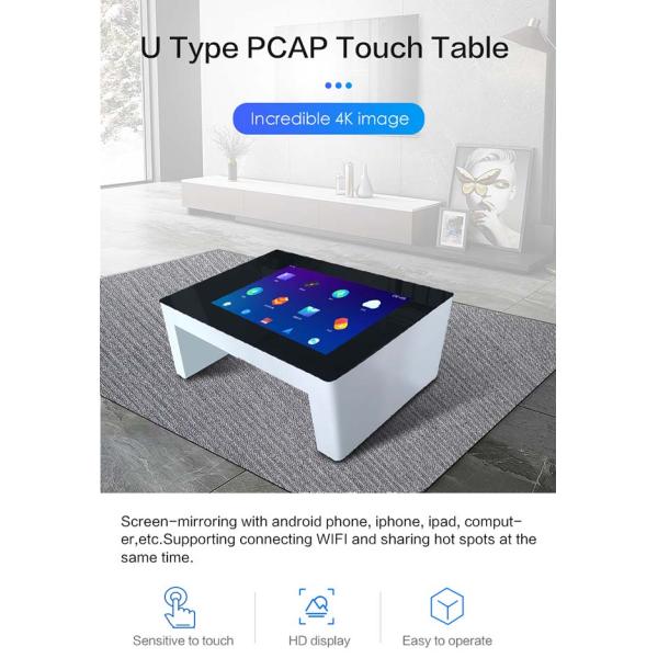 43 Inch LCD Advertising PCAP Smart Coffee Table With Touch Screen