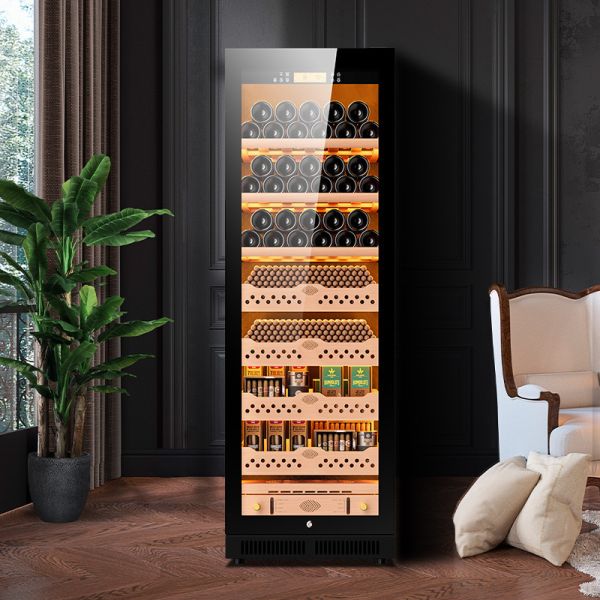 Electronic Cigar Humidor Cabinet With Constant Temperature Control & LED Lighting Electronic Cigar Humidor Cabinet With Constant Temperature Control & LED Lighting