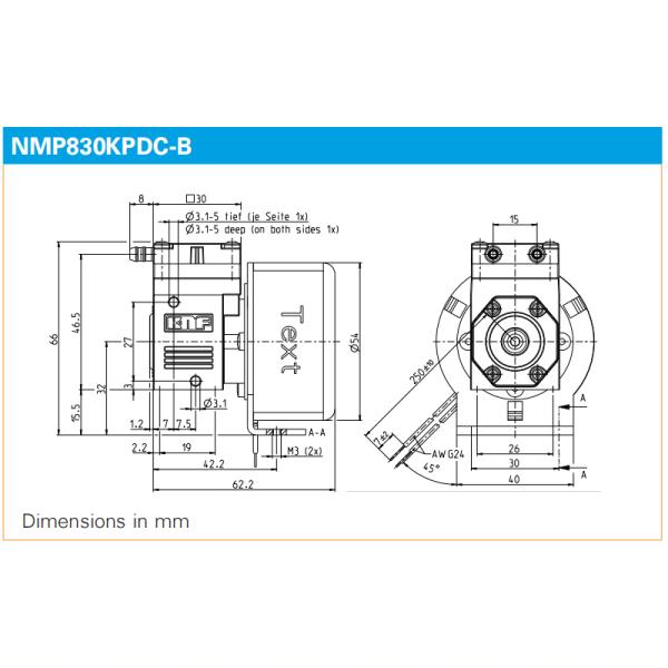 KNF Micro Vacuum Pump Diaphragm Sampling Pump NMP830KPDC-B / NMP830KVDC-B / NMP830KTDC-B