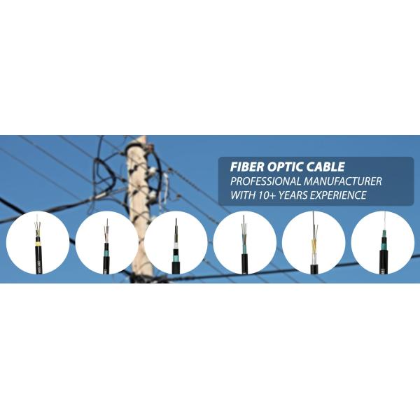Outdoor Direct Buried Fiber Optic 12 Core Cable G.652D With PE Sheath