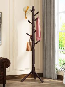 Quality Sturdy Triangle Tree Wood Coat Rack Hanger Stand for Entryway for sale