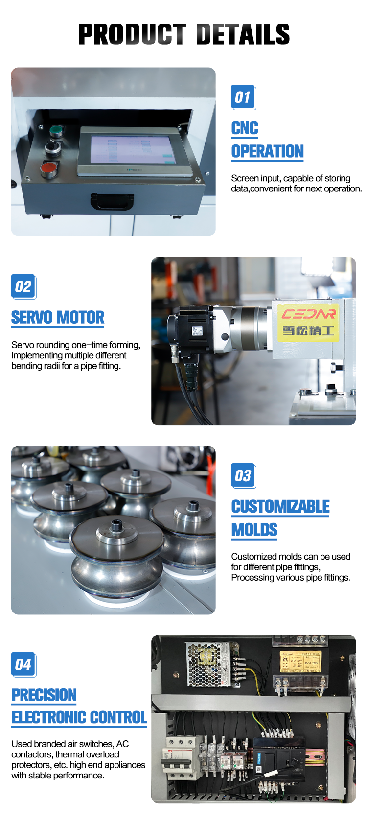 Automatic Construction Pipe 60CNC Nine Wheel Pipe Rolling Machine Manual Automation