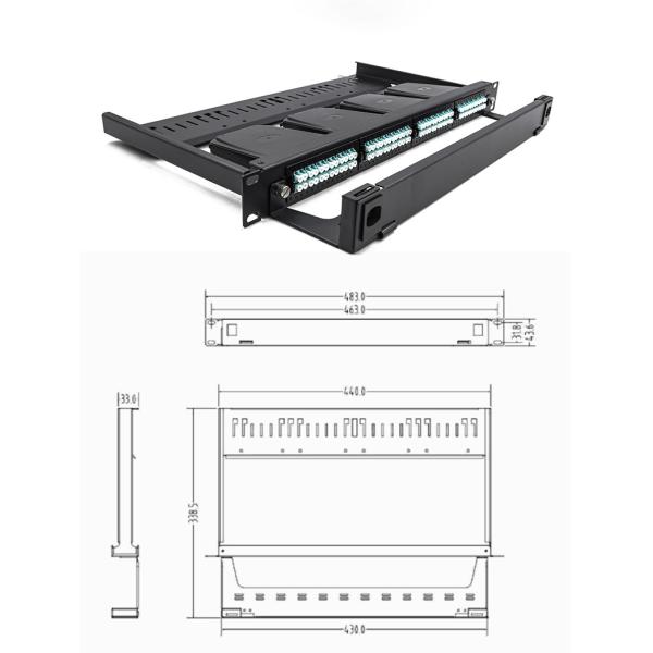Removable 1U MPO MTP Rack Mount Patch Panel Cabinet Dismountable ODF Fibre Panel