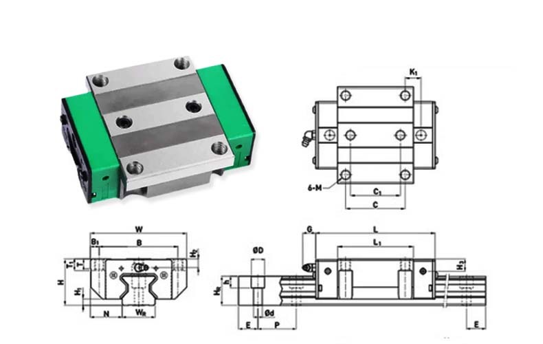 High Speed Linear Guide RGW35CC Textile Machinery Linear Guide