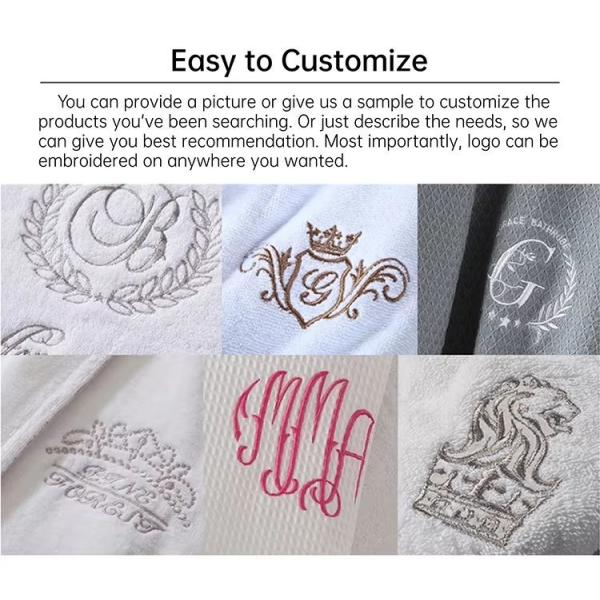 Customized Logo Cotton Terry Bathrobe Comfortable 100% Cotton Hotel Bathrobe