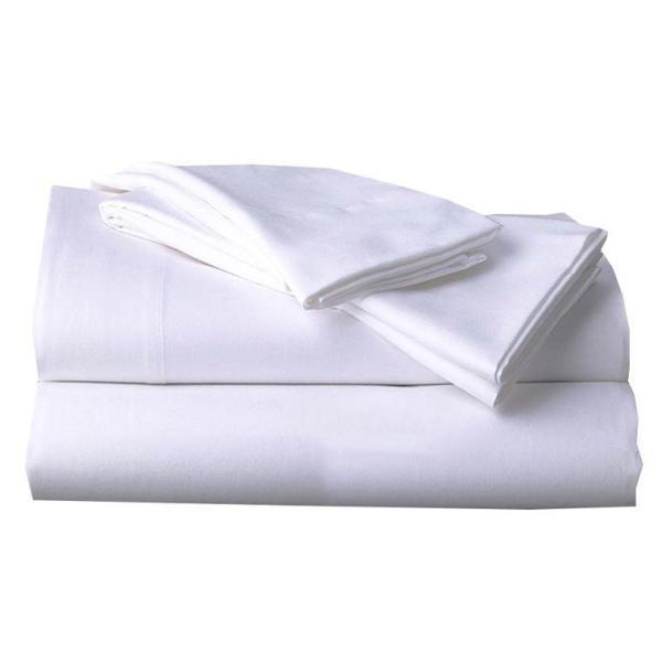 Luxury White Hotel Fitted Sheets Hotel Style Bed Sheets With Woven Technics