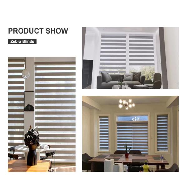 Custom Size Electric Smart Zebra Shading Dustproof Function Window Polyester Blinds