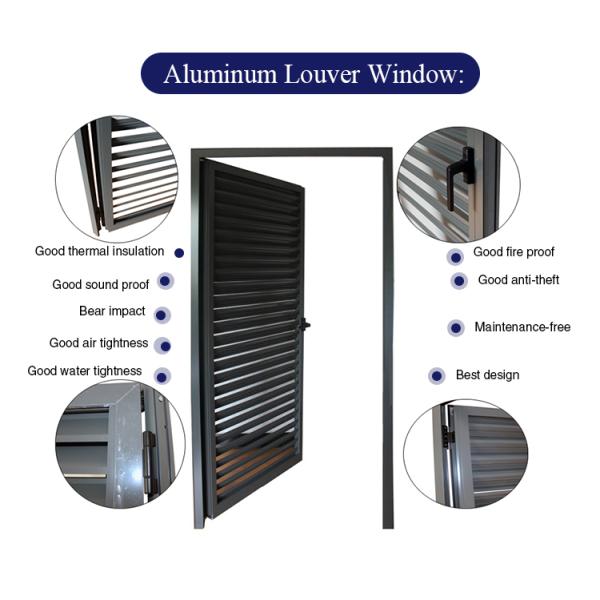 Custom Aluminium Louvers Windows with Smart Control System and Sunproof Function