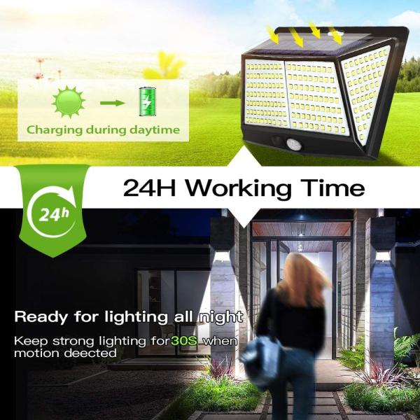 Solar Motion Sensor 228LED Garden Decoration Light 3 Modes For Outdoor