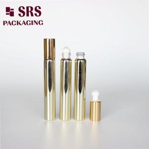 SRS cosmetic 10ml gold glass perfume bottle with glass roller ball