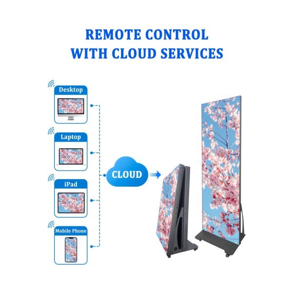 P2.5 Foldable LED Poster Screen Portable Advertising Player Mobile Smart Digital Signage Display for Exhibition OEM