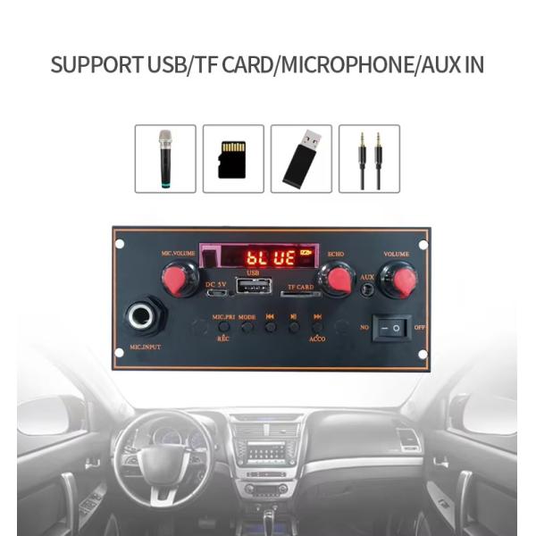2x10W Bluetooth 5.0 Stereo Motherboard with MP3 Decoder and FM Radio Function