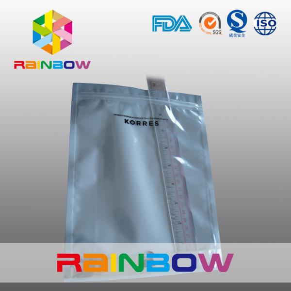 Custom Laminated Glossy Silvery Foil Pouch Packaging With Zipper