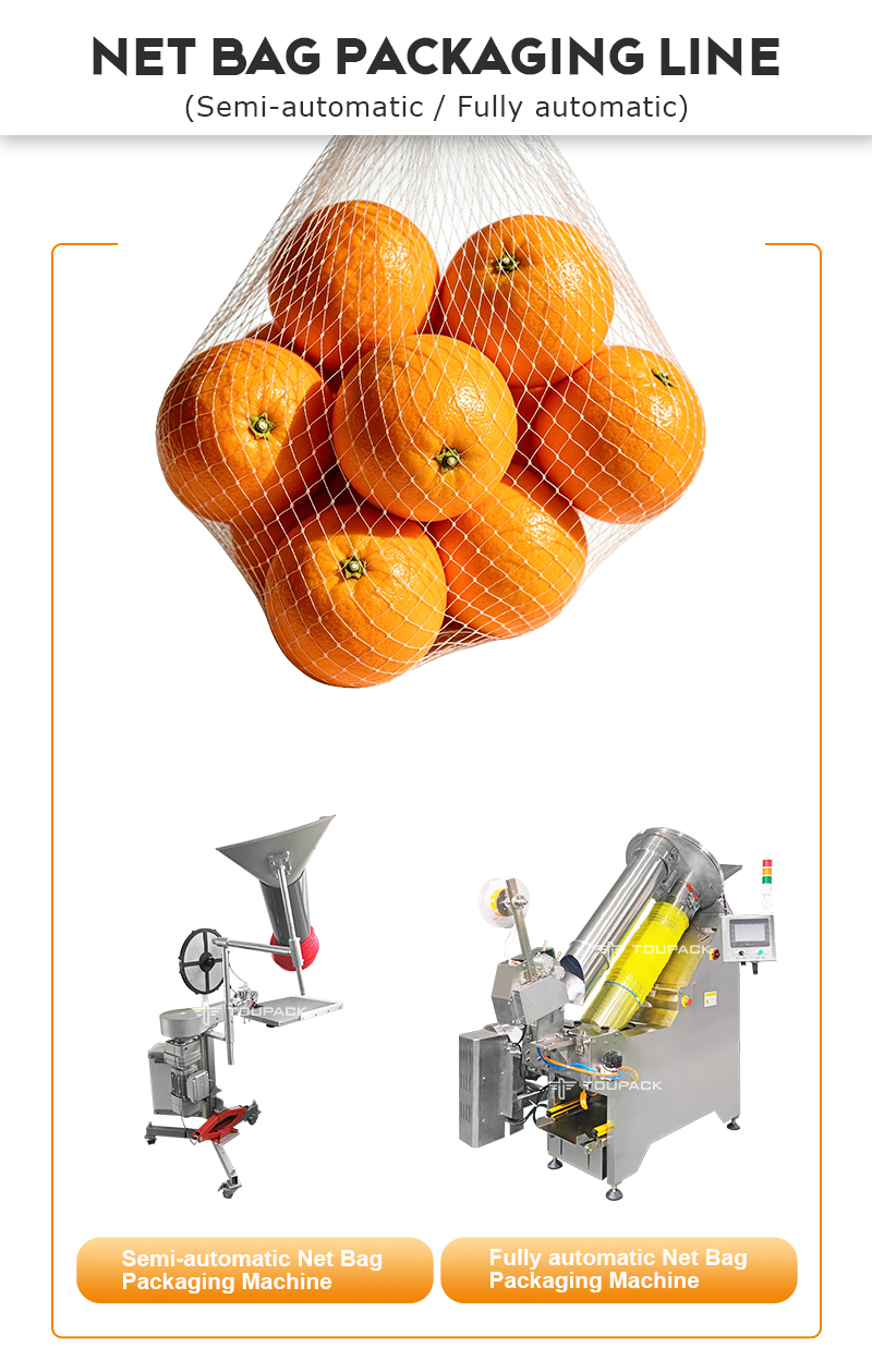 Automatic Onion Mesh Bag Packing Machine with Clipper and Labeling System