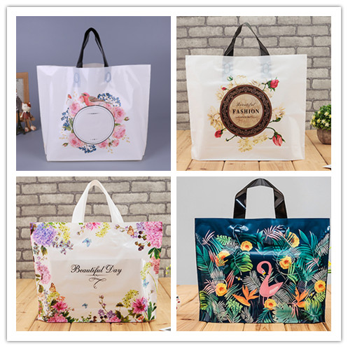 Multi - Color Printing Die Cut Handle Plastic Shopping Bag