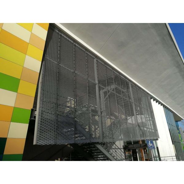 Wall Covering Decorative Expanded Metal Mesh Screen Panels 80mm Width Anodized