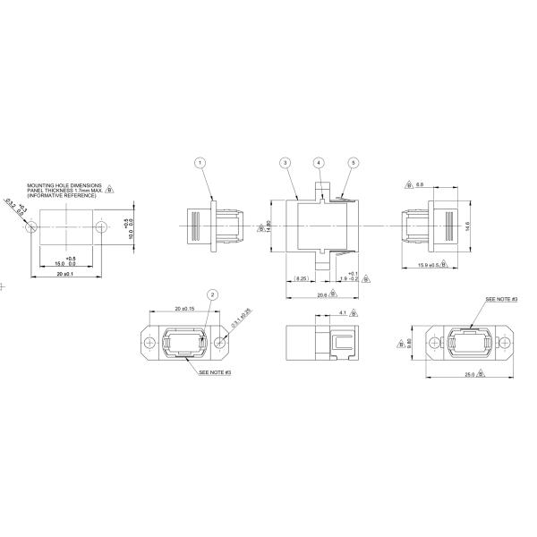 100G MPO MPO Simplex Fiber Adapter