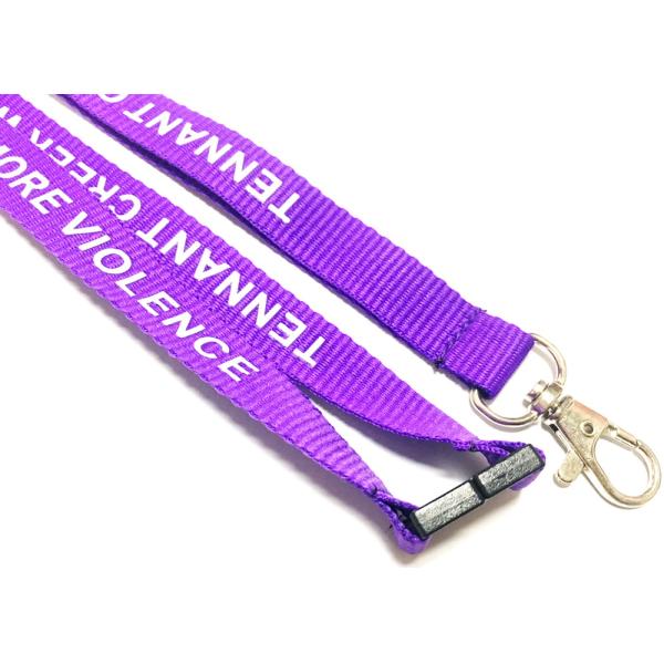 Purple Safety Break Custom Polyester Lanyards Easy Locking Diverse For Game